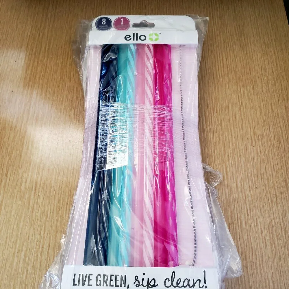 BNWT Ello 8pk Plastic Straws (OS)